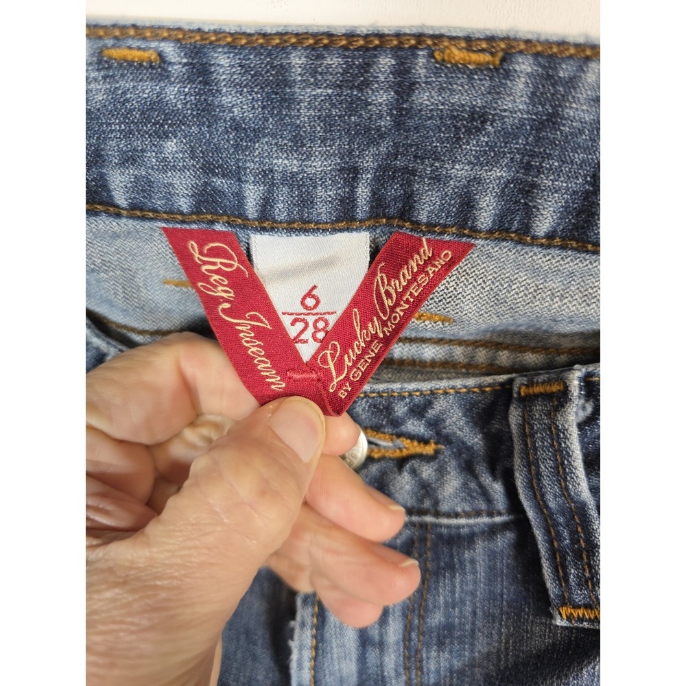 Lucky Brand Jeans Womens 6 Gene Montesano 6 Bronx Lola Straight Blue Y2K - Picture 4 of 13